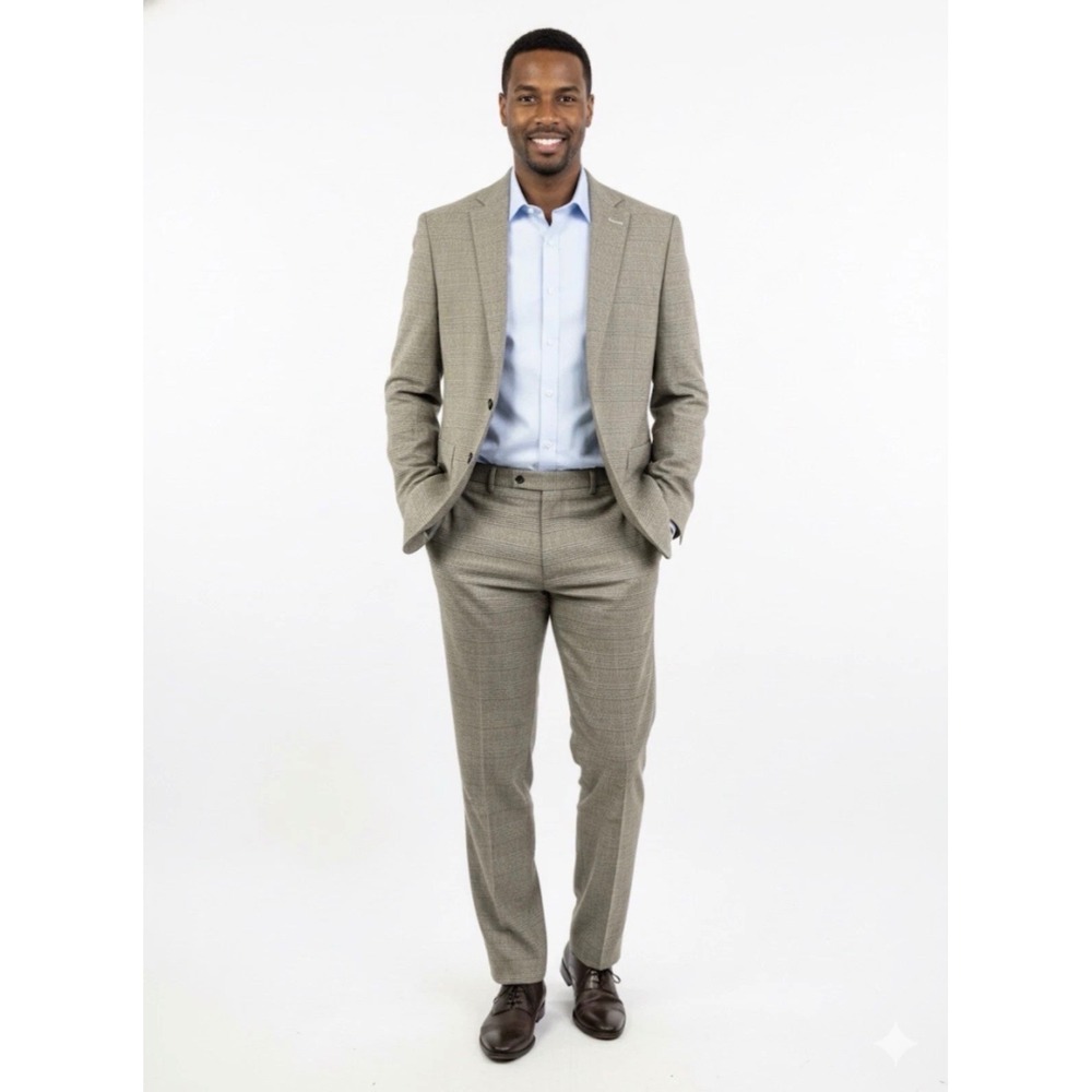 NWT Men's Houston White Blazer - XL - Brown Plaid